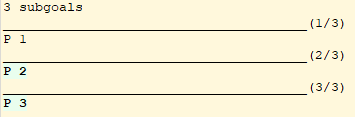 coqide with Set Diffs on with multiple goals